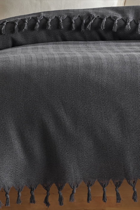 L'essentiel linge de maison Manta de doble piqué Berlino - Fume, 200 x 220 cm